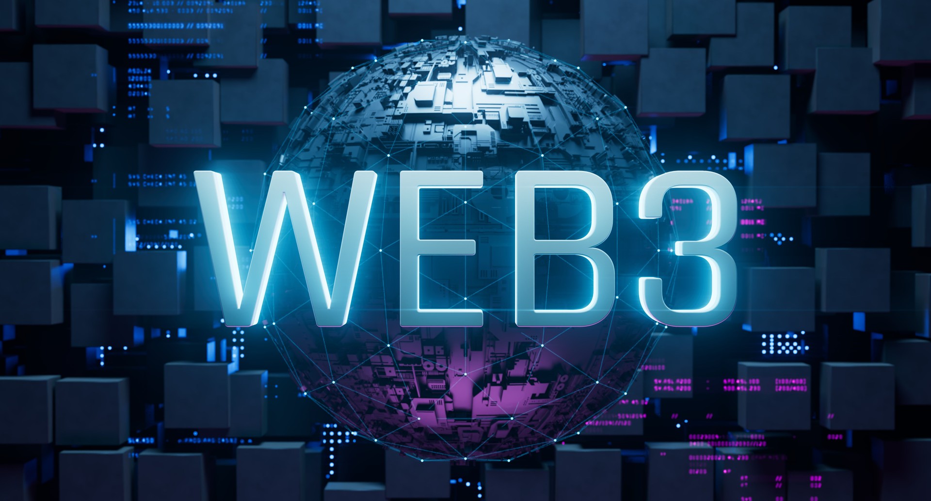 WEB3 next generation world wide web blockchain technology with decentralized information, distributed social network